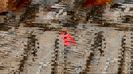 A tradesperson on a construction site