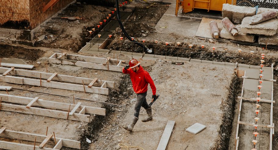 A tradesperson on a construction site